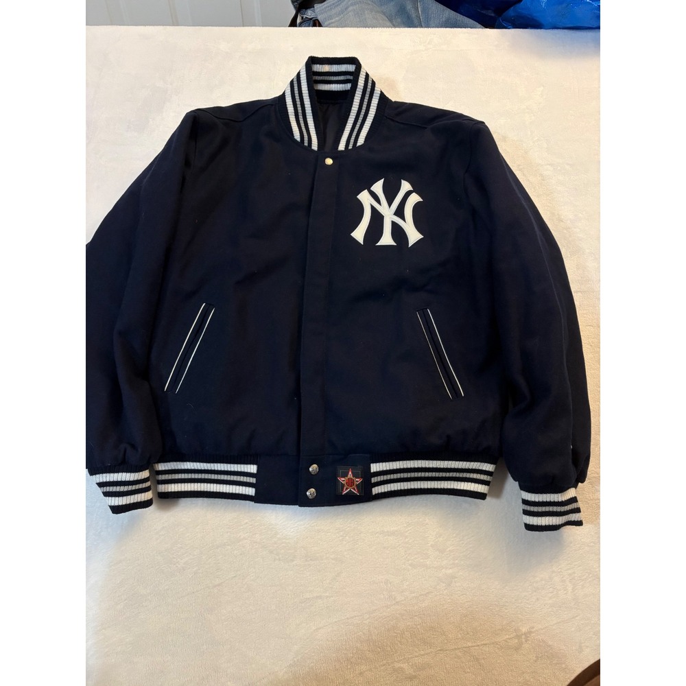 JH Design New York Yankees Reversible Varsity Jacket Navy Mens 3XL Bomber MLB